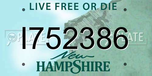 I752386 New Hampshire License Plate