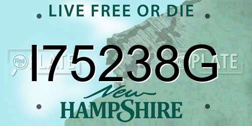 I75238G New Hampshire License Plate