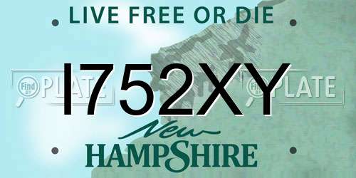I752XY New Hampshire License Plate