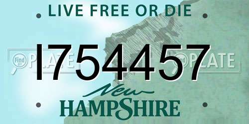 I754457 New Hampshire License Plate