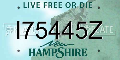 I75445Z New Hampshire License Plate