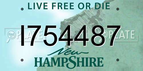 I754487 New Hampshire License Plate