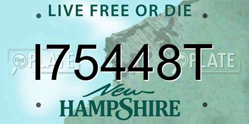 I75448T New Hampshire License Plate