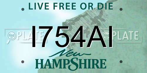 I754AI New Hampshire License Plate