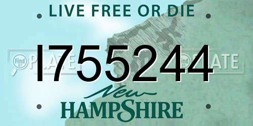 I755244 New Hampshire License Plate