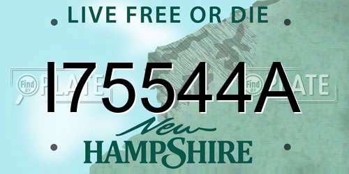 I75544A New Hampshire License Plate
