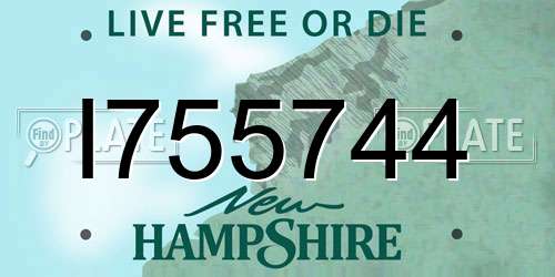 I755744 New Hampshire License Plate