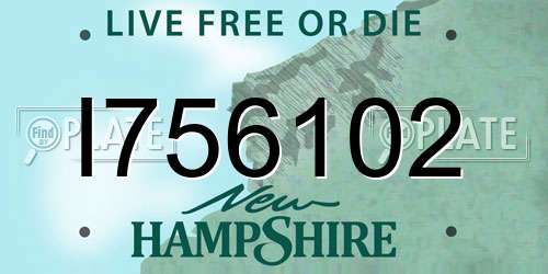 I756102 New Hampshire License Plate