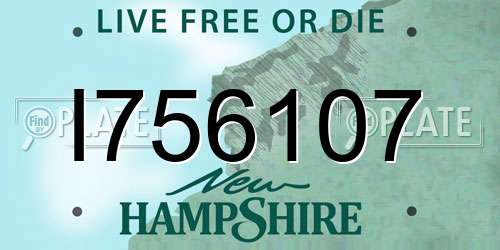I756107 New Hampshire License Plate