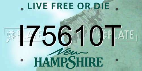I75610T New Hampshire License Plate
