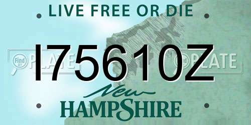 I75610Z New Hampshire License Plate