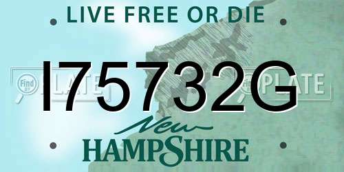 I75732G New Hampshire License Plate