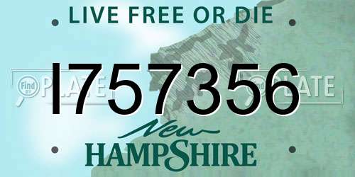 I757356 New Hampshire License Plate