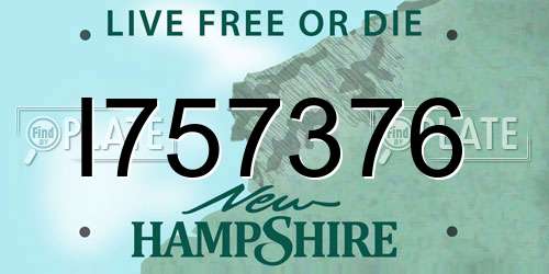 I757376 New Hampshire License Plate