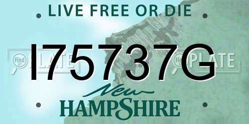 I75737G New Hampshire License Plate
