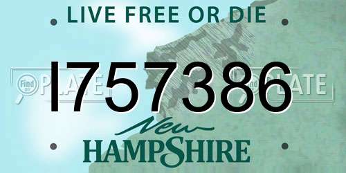 I757386 New Hampshire License Plate