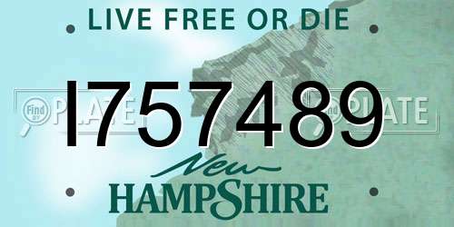 I757489 New Hampshire License Plate