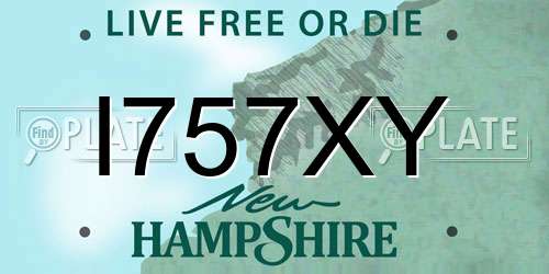 I757XY New Hampshire License Plate
