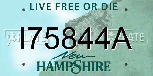 I75844A New Hampshire License Plate