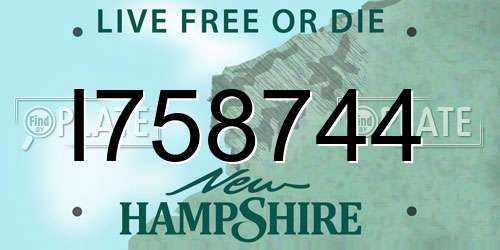 I758744 New Hampshire License Plate