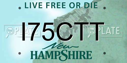 I75CTT New Hampshire License Plate