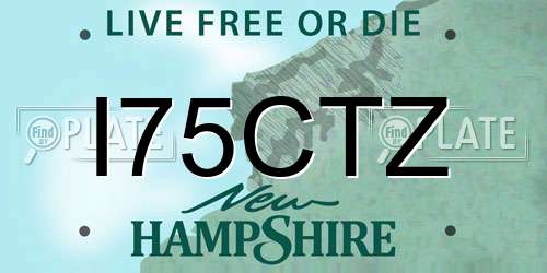 I75CTZ New Hampshire License Plate