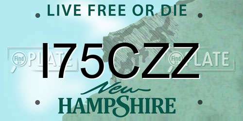 I75CZZ New Hampshire License Plate