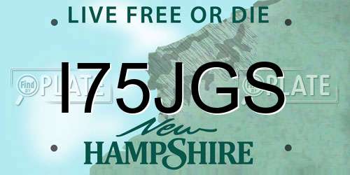I75JGS New Hampshire License Plate