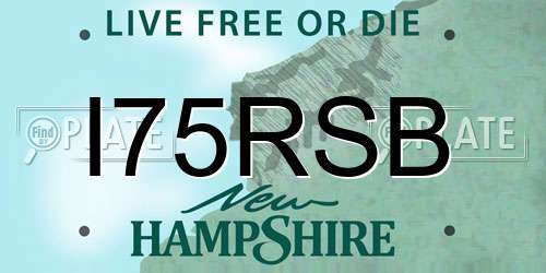 I75RSB New Hampshire License Plate