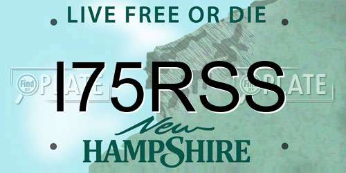 I75RSS New Hampshire License Plate