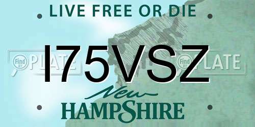 I75VSZ New Hampshire License Plate