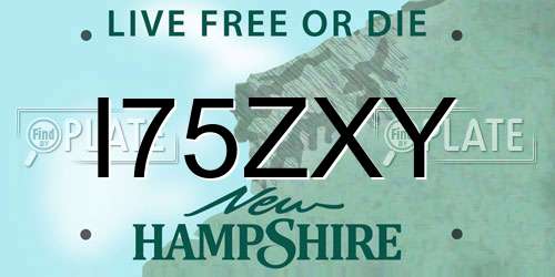 I75ZXY New Hampshire License Plate