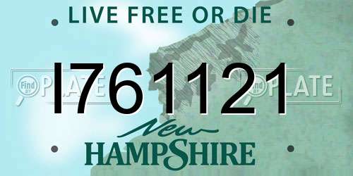 I761121 New Hampshire License Plate