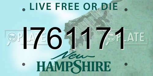 I761171 New Hampshire License Plate