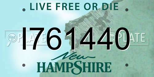 I761440 New Hampshire License Plate
