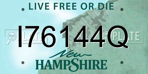 I76144Q New Hampshire License Plate