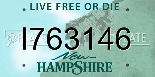 I763146 New Hampshire License Plate