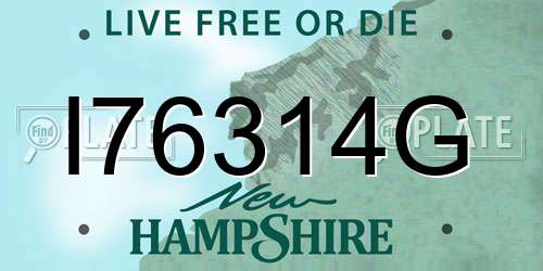 I76314G New Hampshire License Plate