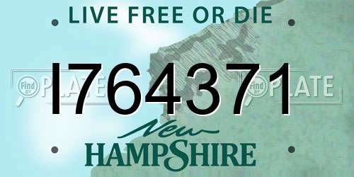 I764371 New Hampshire License Plate