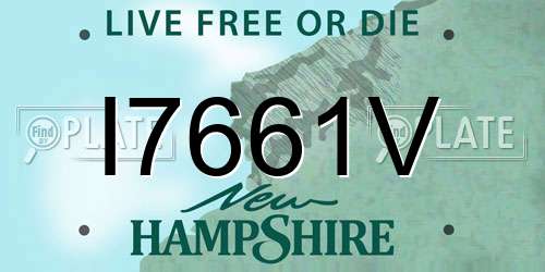 I7661V New Hampshire License Plate