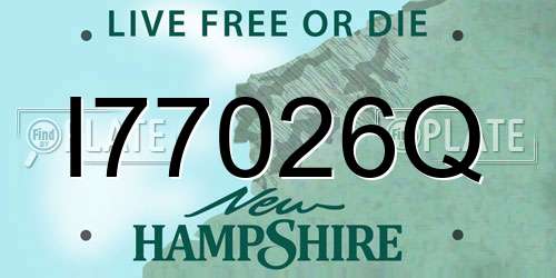 I77026Q New Hampshire License Plate