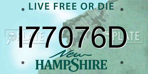 I77076D New Hampshire License Plate