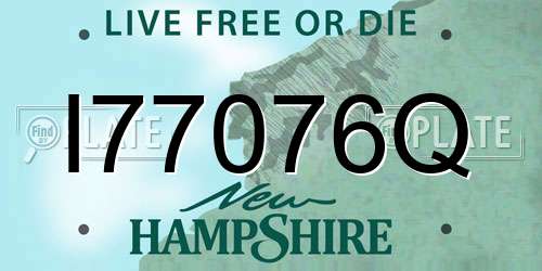 I77076Q New Hampshire License Plate