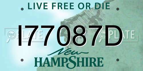 I77087D New Hampshire License Plate