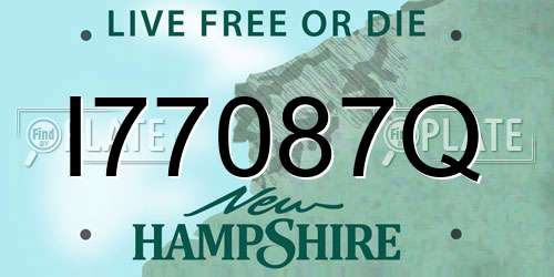 I77087Q New Hampshire License Plate