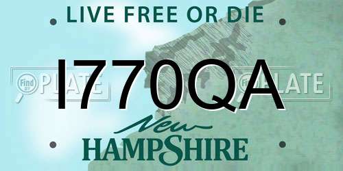 I770QA New Hampshire License Plate