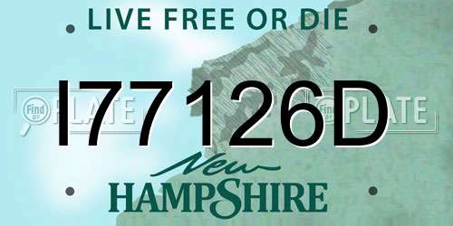 I77126D New Hampshire License Plate