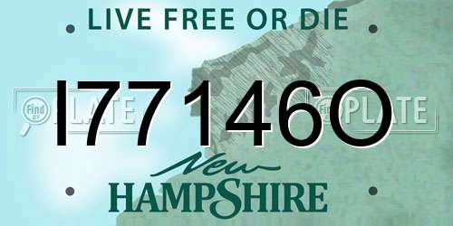 I77146O New Hampshire License Plate