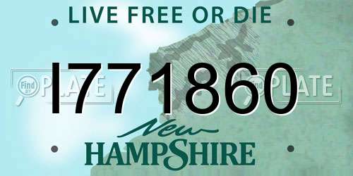 I771860 New Hampshire License Plate
