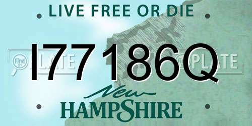 I77186Q New Hampshire License Plate
